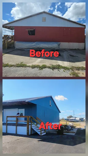 Commercial property exterior painting on a retail storefront in Lakeland FL