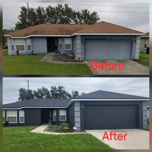 Professional exterior painting of two-story home in Winter Haven FL
